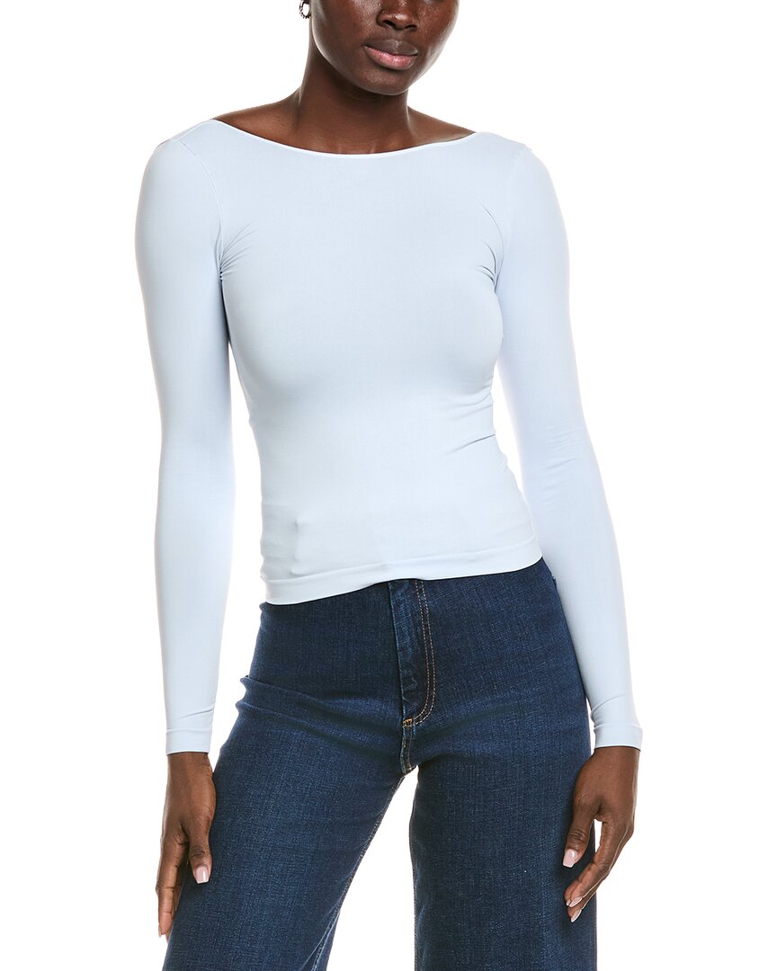 Free People Low Back Seamless Top In Blue