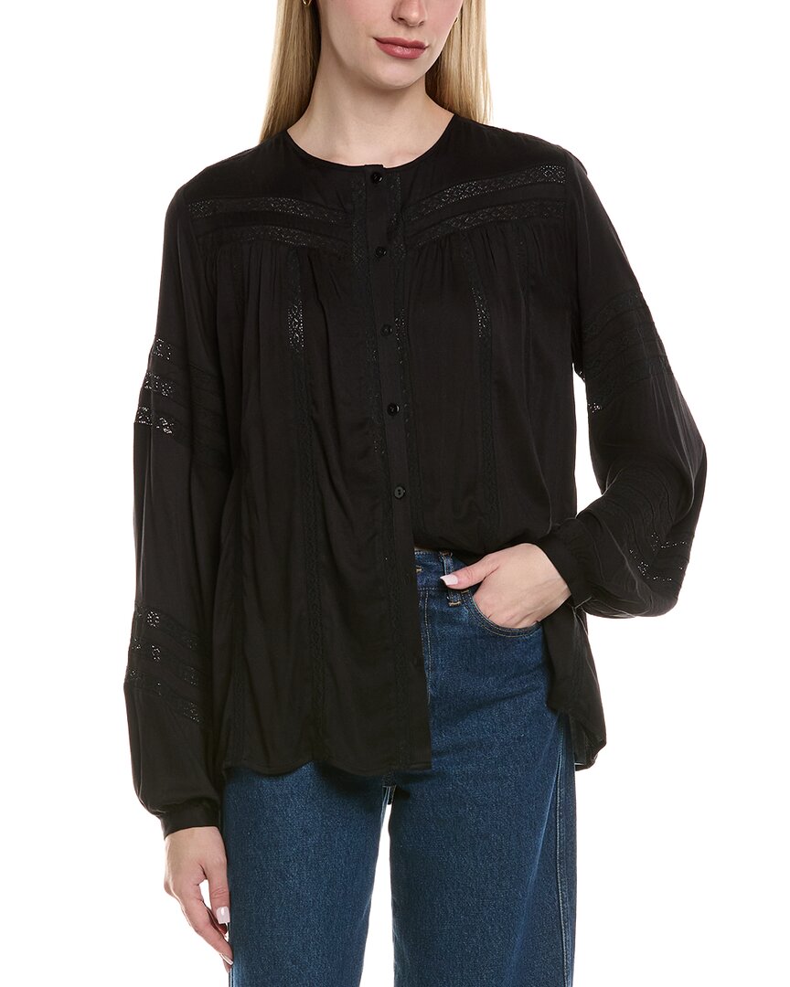 Chaser Lace Inserts Rozina Blouse In Black