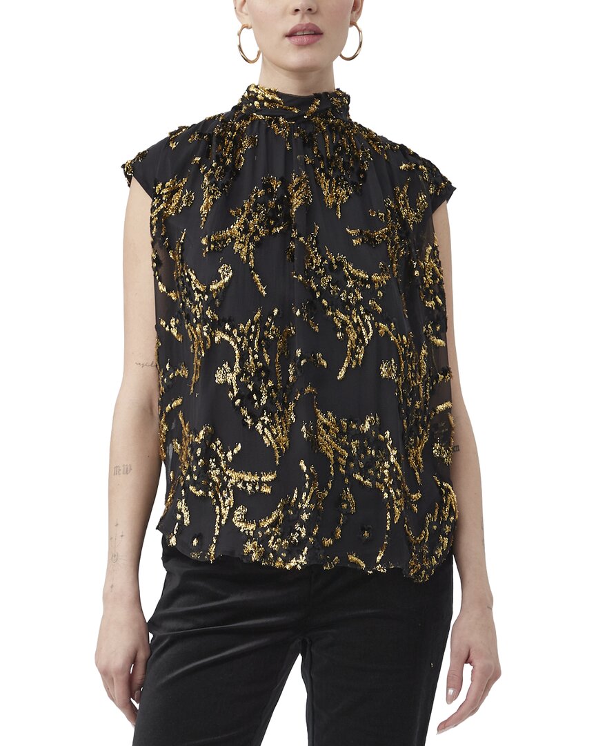 Trina Turk Imogene Silk-blend Top In Black