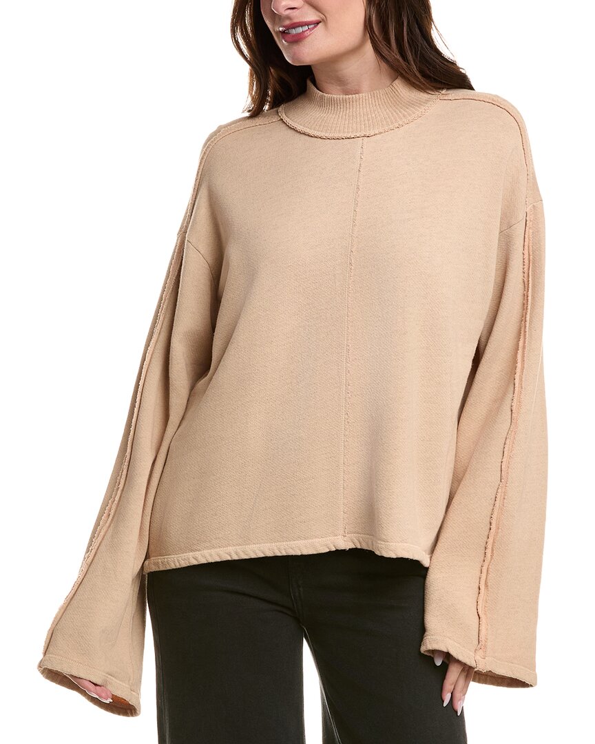 Project Social T Good Luck Seamed Mock Neck Sweatshirt In Brown