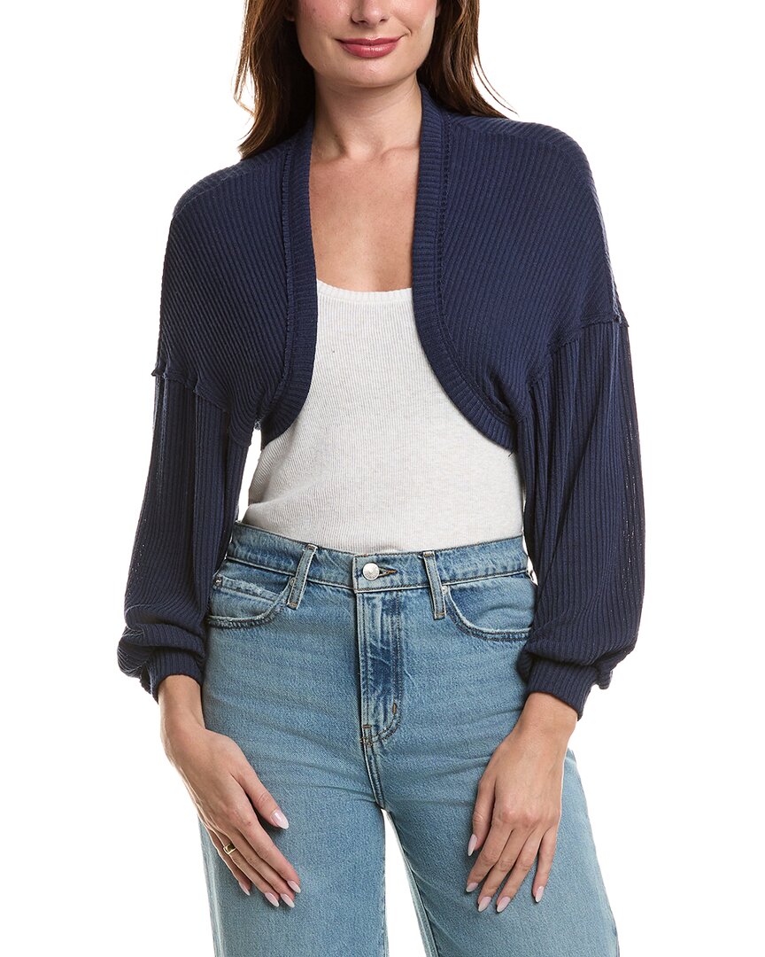 Project Social T Ivy Slouchy Sweater Rib Shrug In Blue