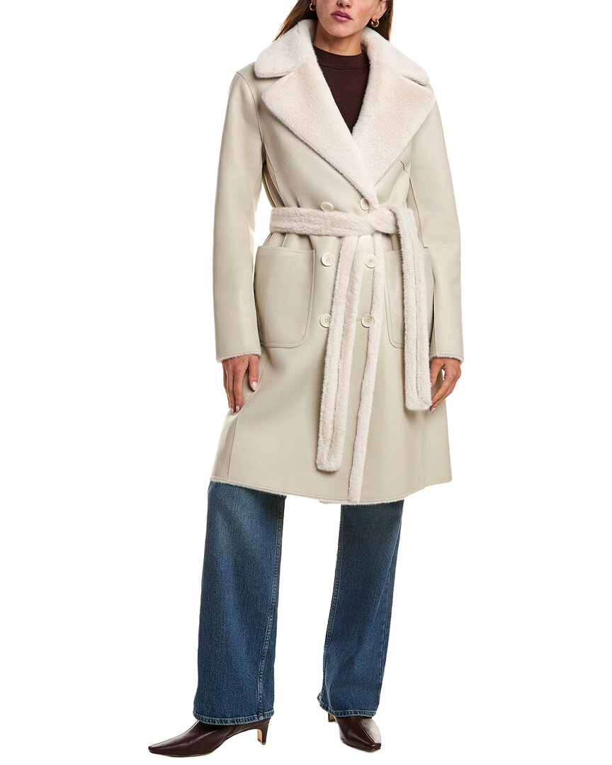 Lamarque Abigail Reversible Trench Coat In Neutral