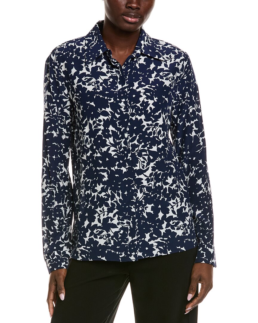 Michael Kors Collection Silk Hansen Shirt In Multi