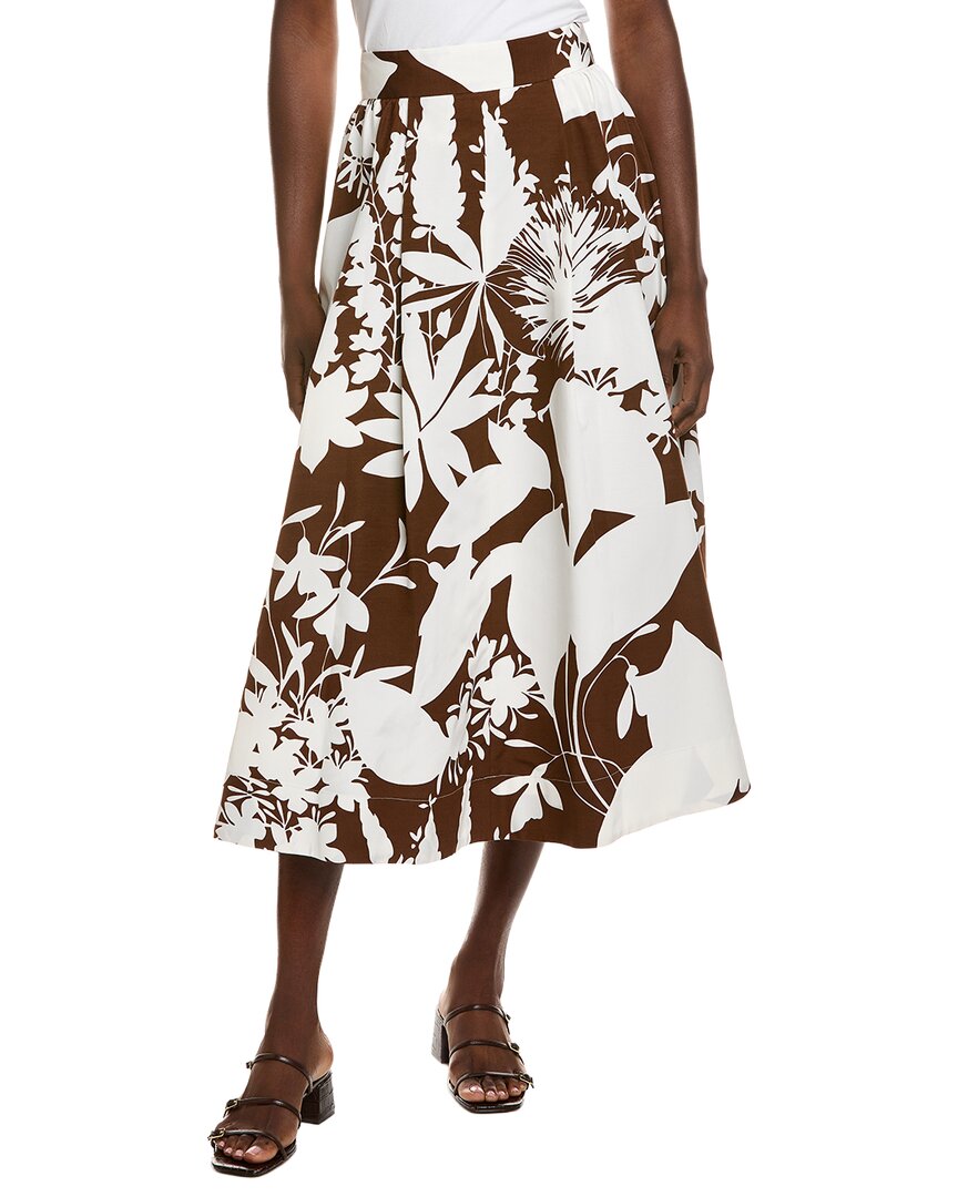 Michael Kors Collection Shadow Silk-blend Dance Skirt In Multi
