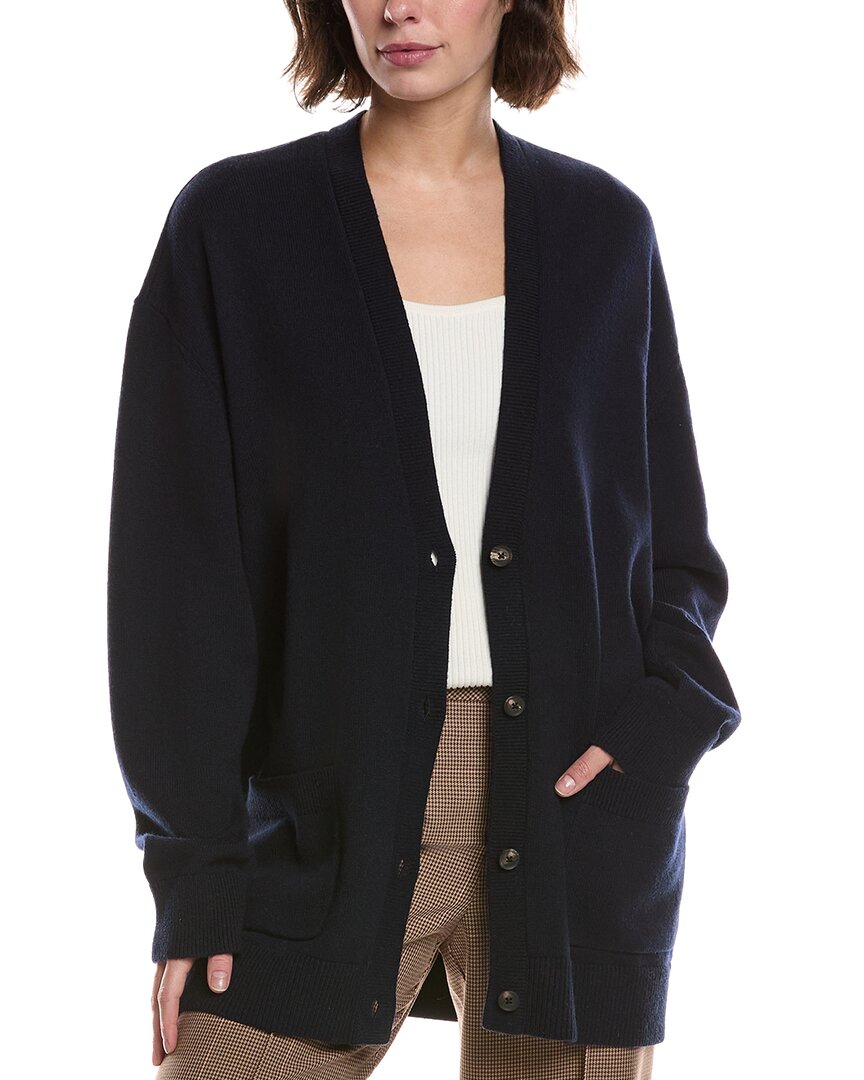 Michael Kors Collection Cashmere Oversized Cardigan In Blue