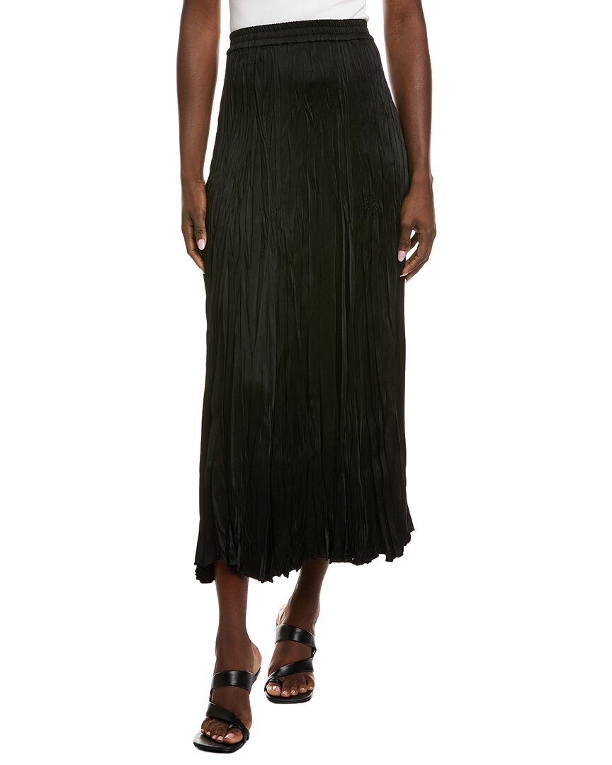 Michael Kors Collection Satin Charm Skirt In Black