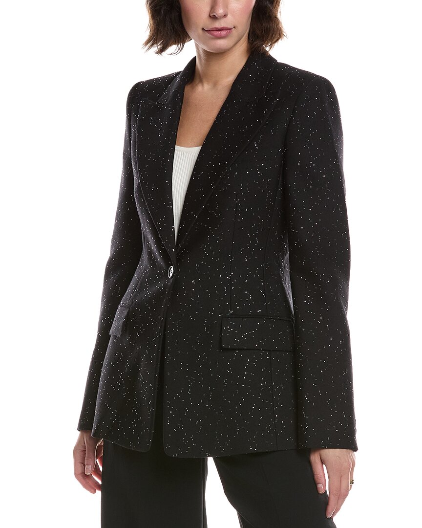 Michael Kors Collection Georgina Wool & Silk-blend Jacket In Black