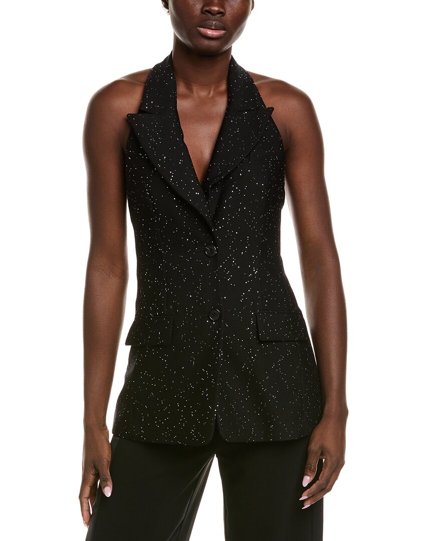 Michael Kors Collection Sequin Wool Halter Jacket In Black