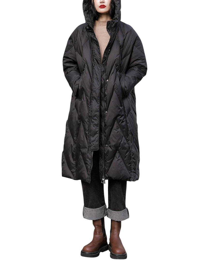 Amanda Royal Long Coat In Black