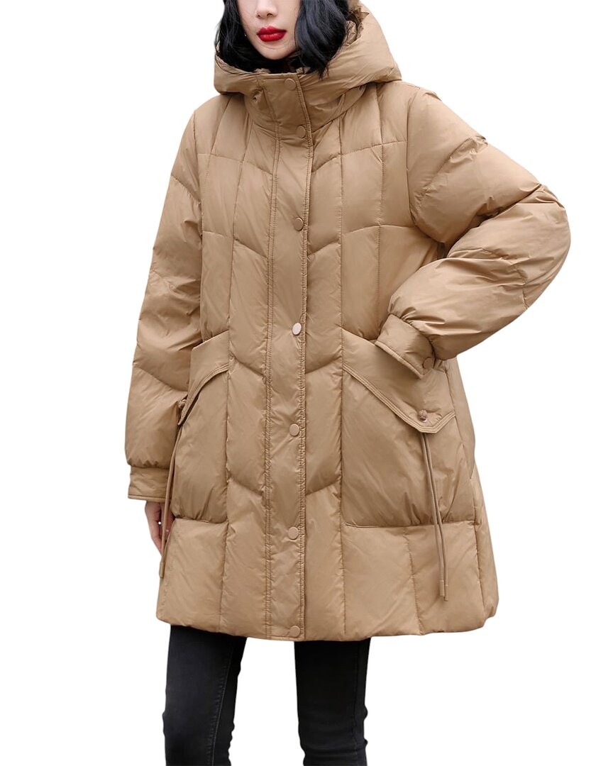 Amanda Royal Medium Puffer Jacket In Gold