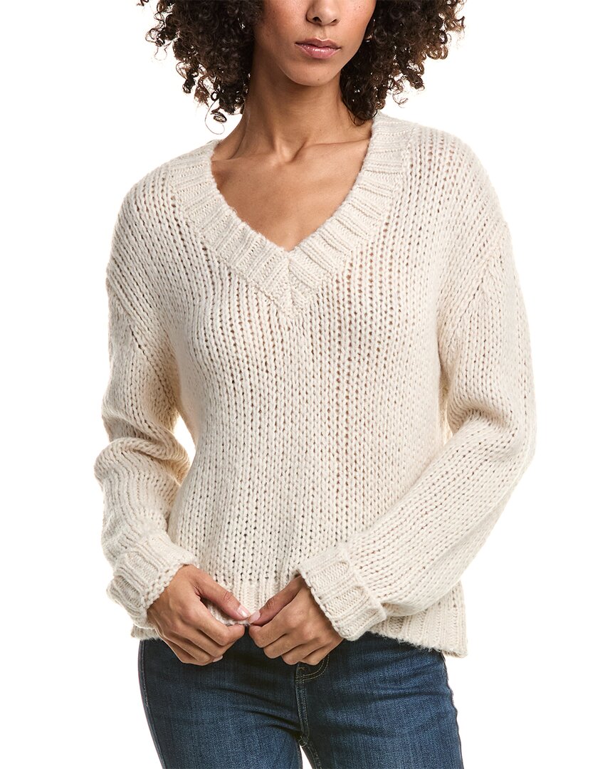 Bella Dahl Chunky Mohair & Wool-blend Sweater In White