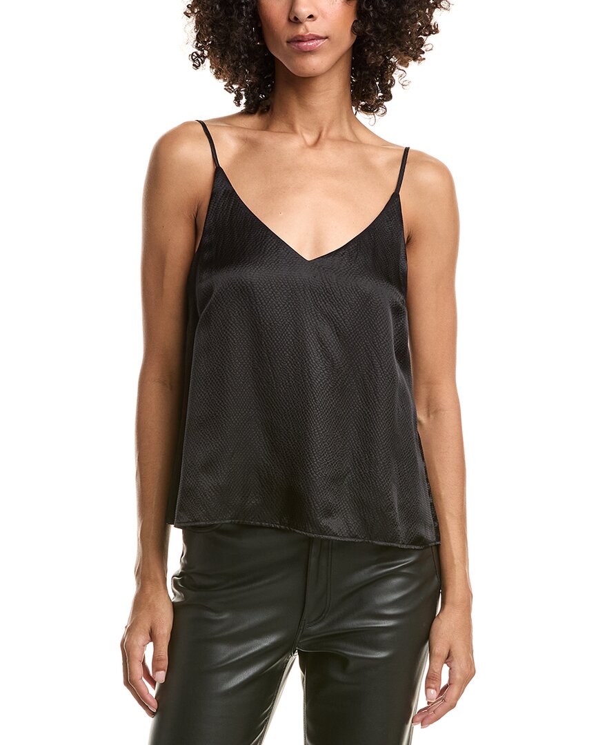 Bella Dahl Hammered Silk-blend Cami Top In Black