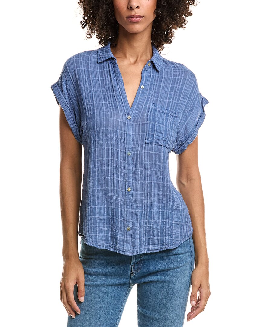 Bella Dahl Textured Gauze Top In Blue
