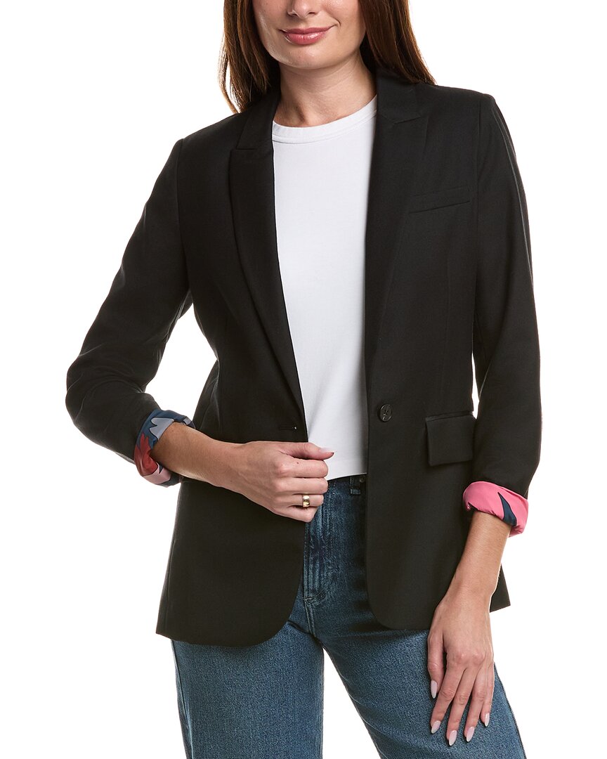 Johnny Was Korei Relaxed Wool-blend Blazer In Black