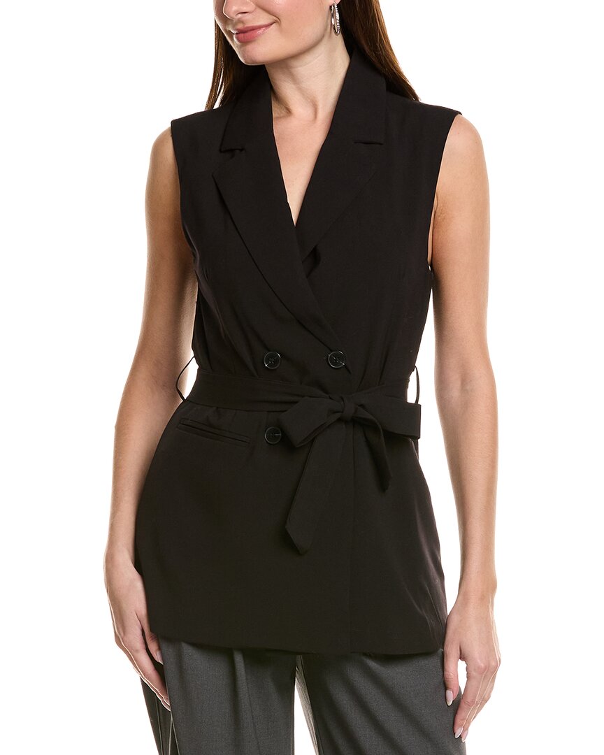 Ellen Tracy Belted Vest In Black