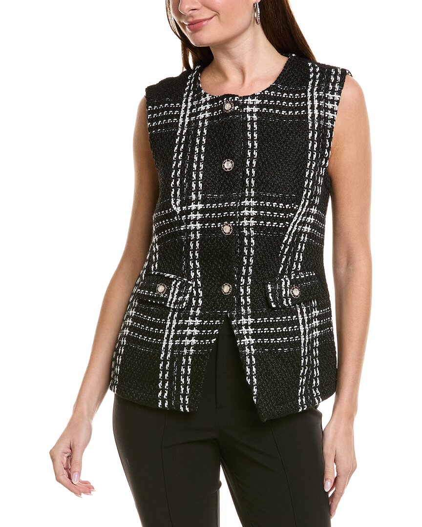 Ellen Tracy Single Breasted Vest In Black