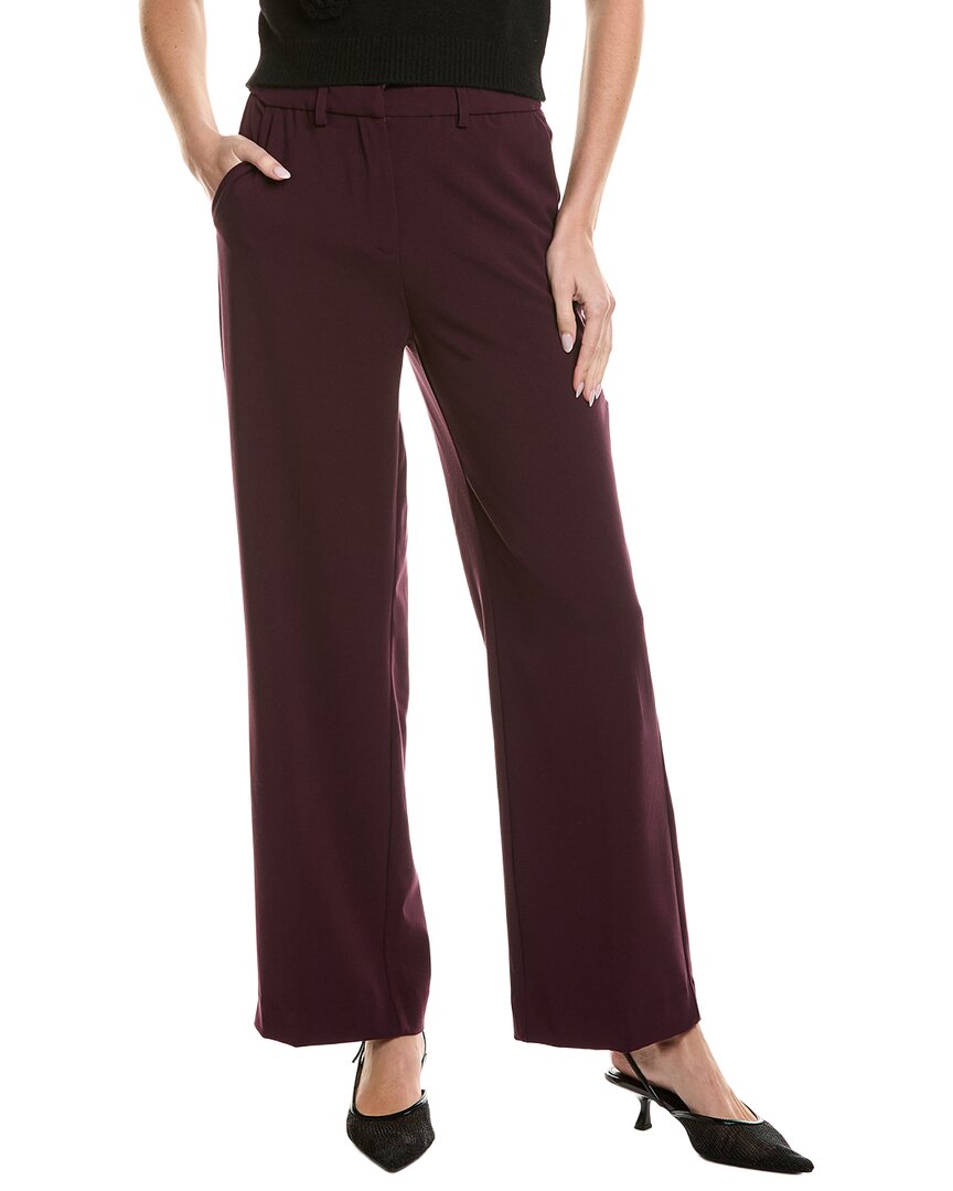 Ellen Tracy Pull-on Straight Leg Pant In Red