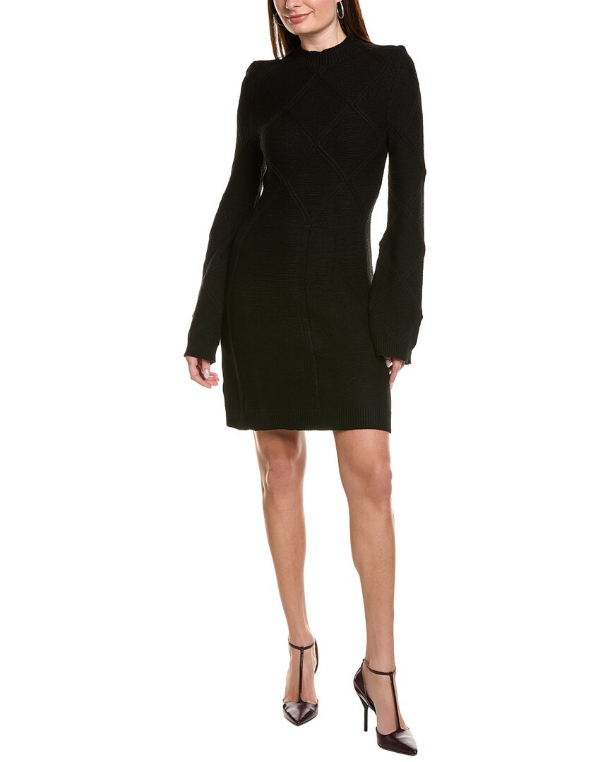 Ellen Tracy Knit Sweaterdress In Black