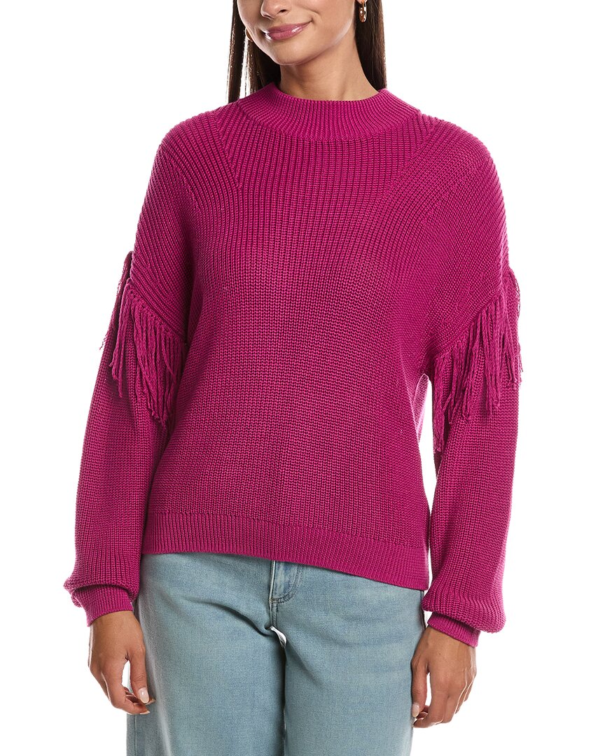 Nation Ltd Carine Fringe Sweater In Pink
