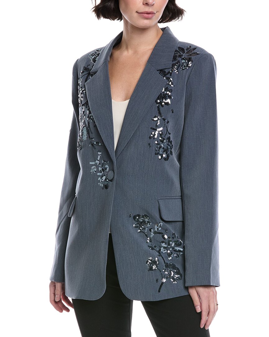 Nvlt Sequin Embellished Single Button Blazer In Gray