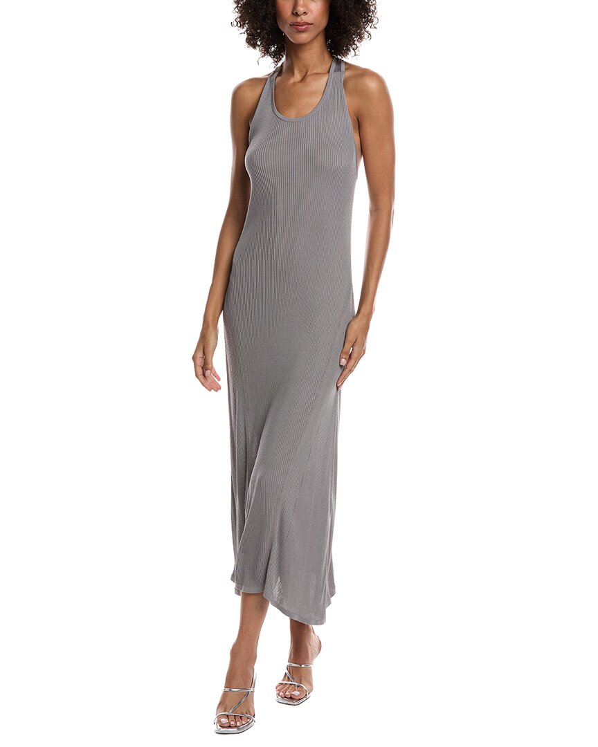 Helmut Lang Twisted Maxi Tank Dress In Gray