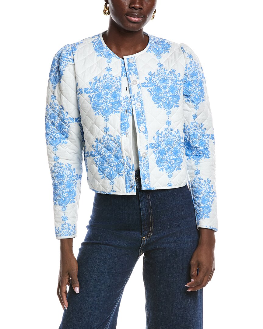 Sail To Sable Quilted Print Jacket In Blue