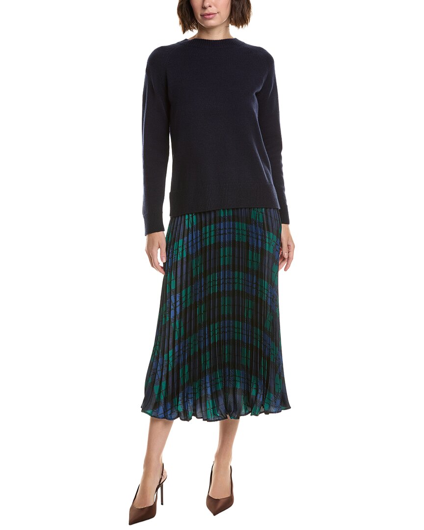 Sail To Sable Wool-blend Sweater Popover Midi Dress In Black