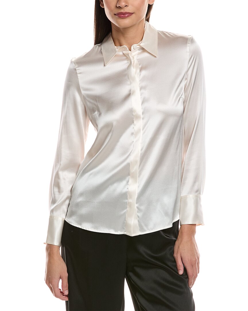 Peserico Silk-blend Blouse In Gray