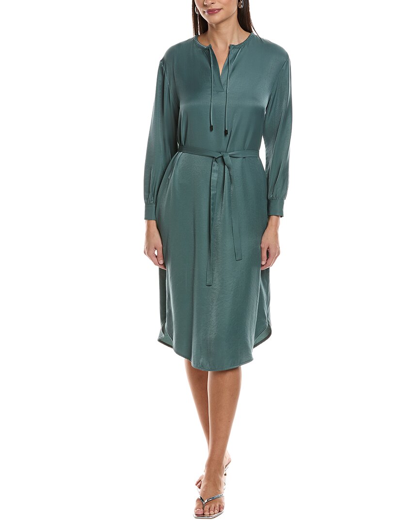 Peserico Tie Neck Mini Dress In Green