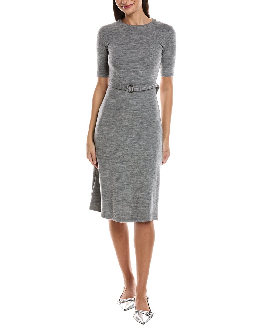 Peserico Wool-blend Midi Dress In Gray