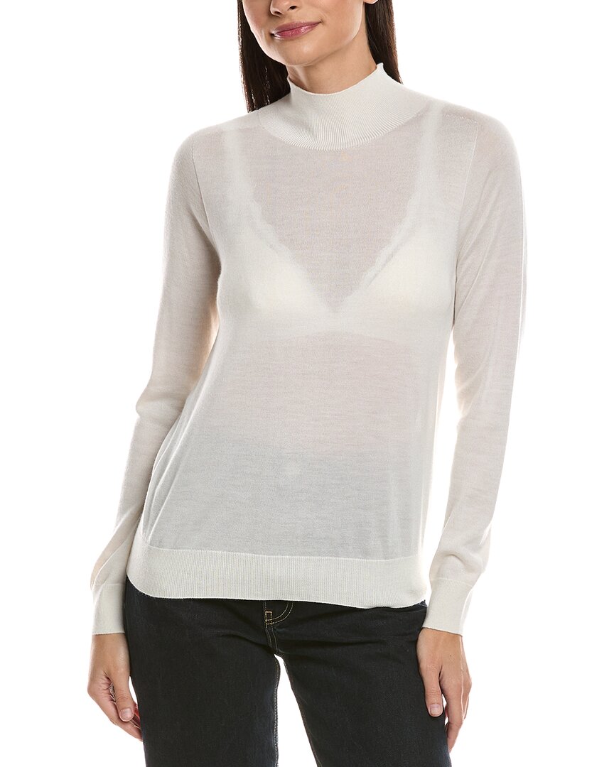 Peserico Cashmere & Silk-blend Knit Sweater In White