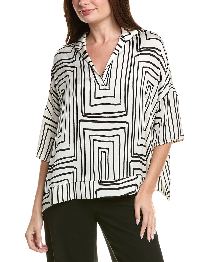 Joseph Ribkoff Printed Polo Shirt In Neutral