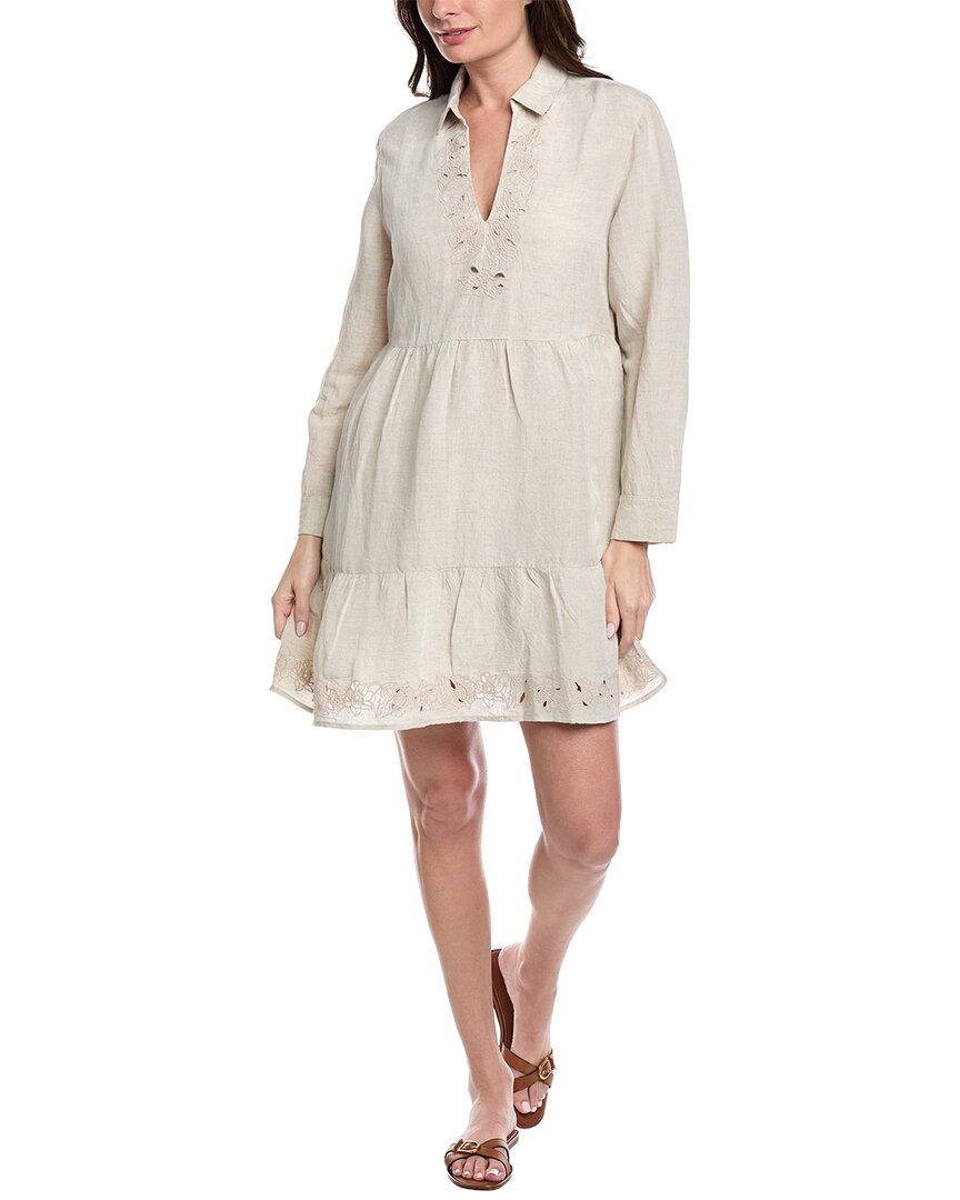 Tommy Bahama St. Lucia Linen-blend Mini Dress In Gray