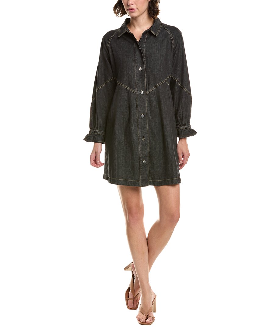 Elan Denim Shirt Dress In Black