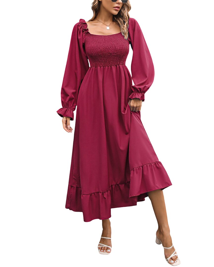 Lily Kim Midi Dress In Burgundy