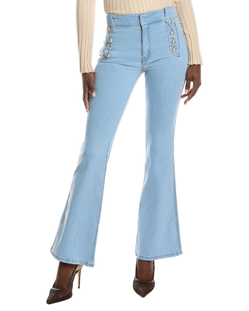 Derek Lam 10 Crosby Robertson Sailor Button Flare Trouser In Blue