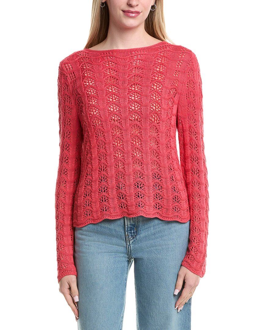 Z Supply Azura Crochet Sweater In Red