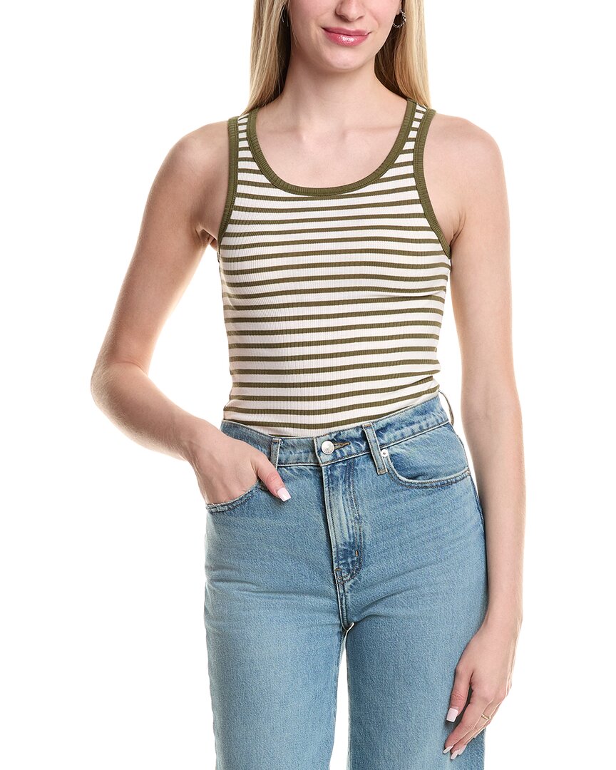 Z Supply Classic Striped Scoop Tank In Green