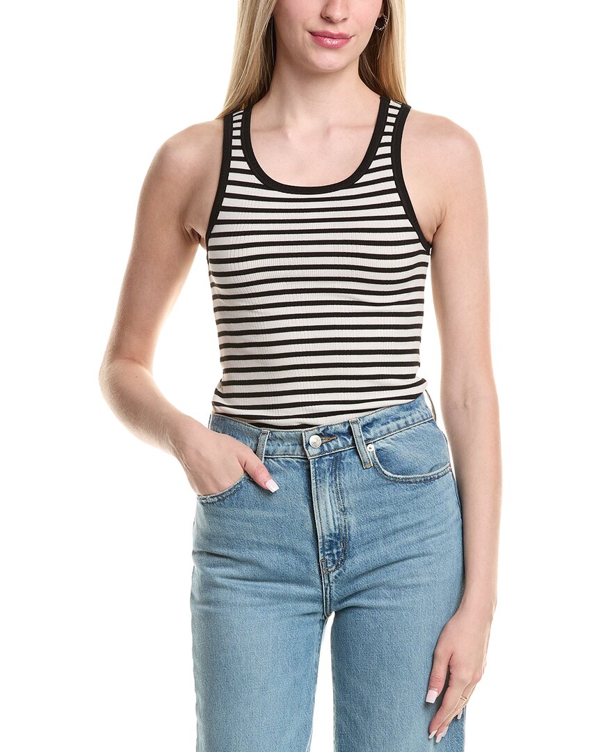 Z Supply Classic Striped Scoop Tank In Black