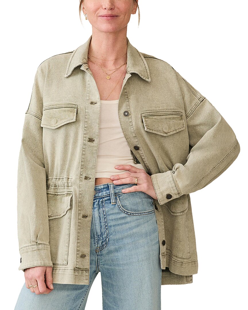 Faherty Sunwashed Denim Utility Jacket In Neutral