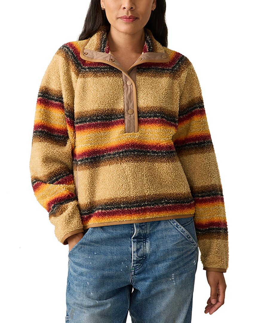 Faherty Fireside Fleece Popover Jacket In Multi