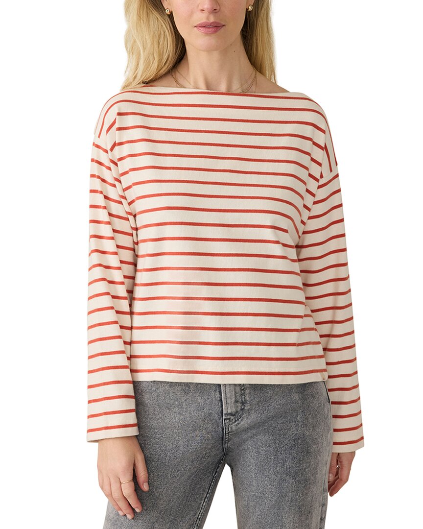 Faherty Sport Jersey Boatneck Top In Neutral