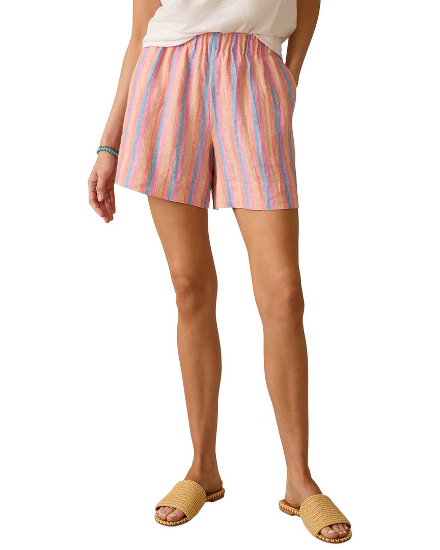 Faherty Laguna Linen Bayview Short In Pink