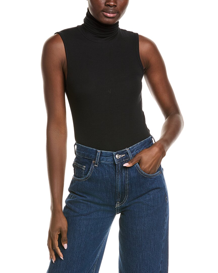 Atm Anthony Thomas Melillo Rib Sleeveless Turtleneck Top In Black