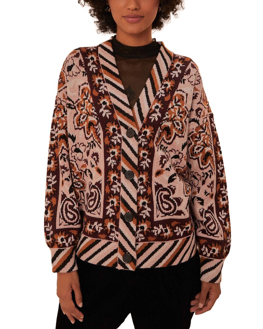 Farm Rio Wool-blend Knit Cardigan In Multi