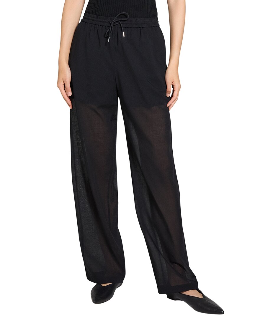 Theory Drawcord Pull-on Pant In Lightweight Wool In Black