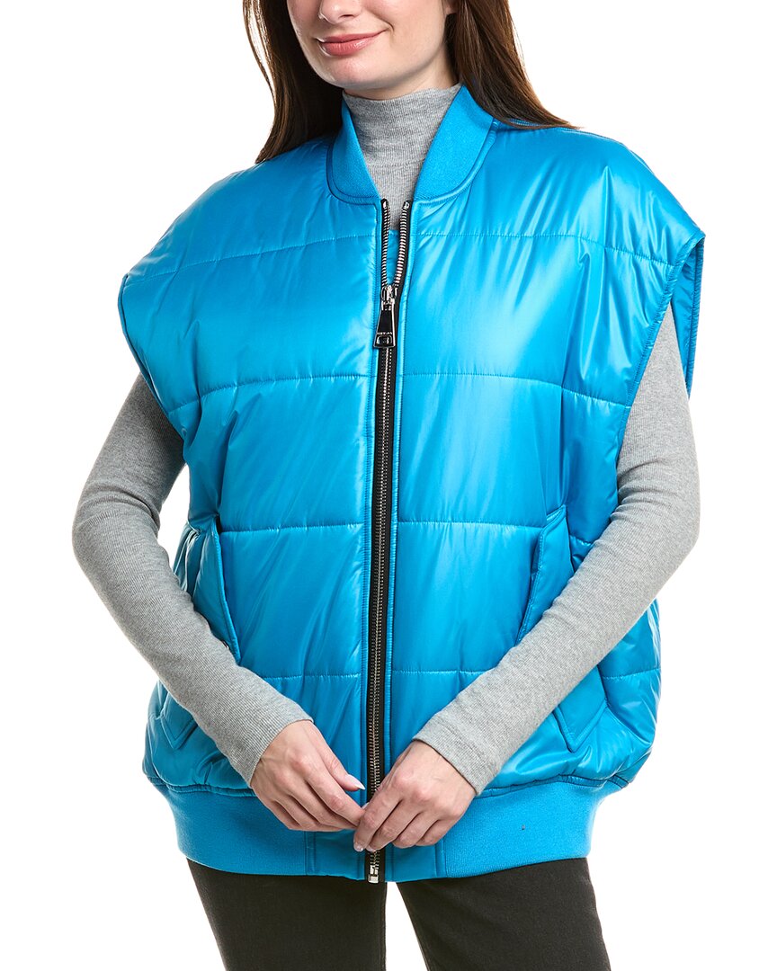 Khrisjoy Patch Puffer Down Vest In Blue