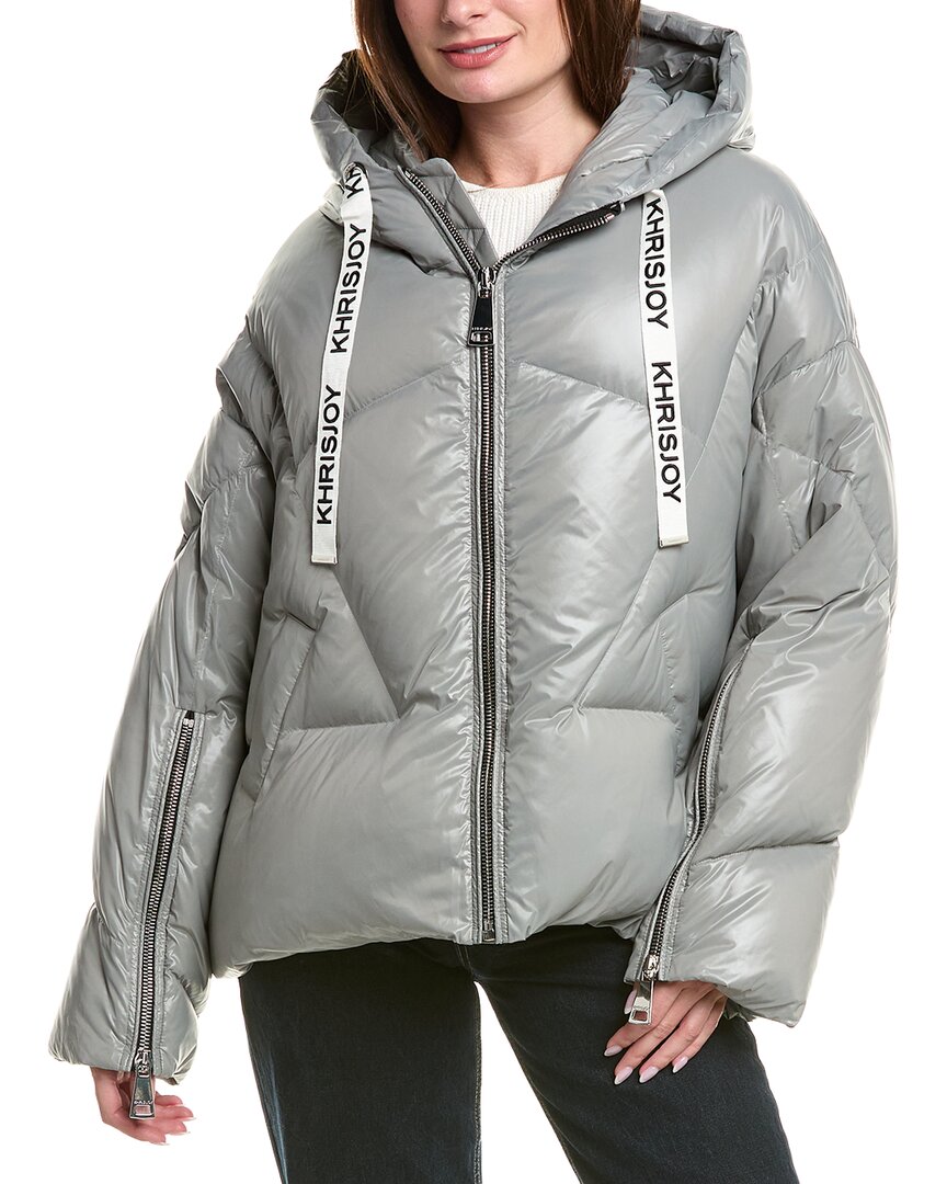 Khrisjoy Khris Shiny Down Jacket In Gray