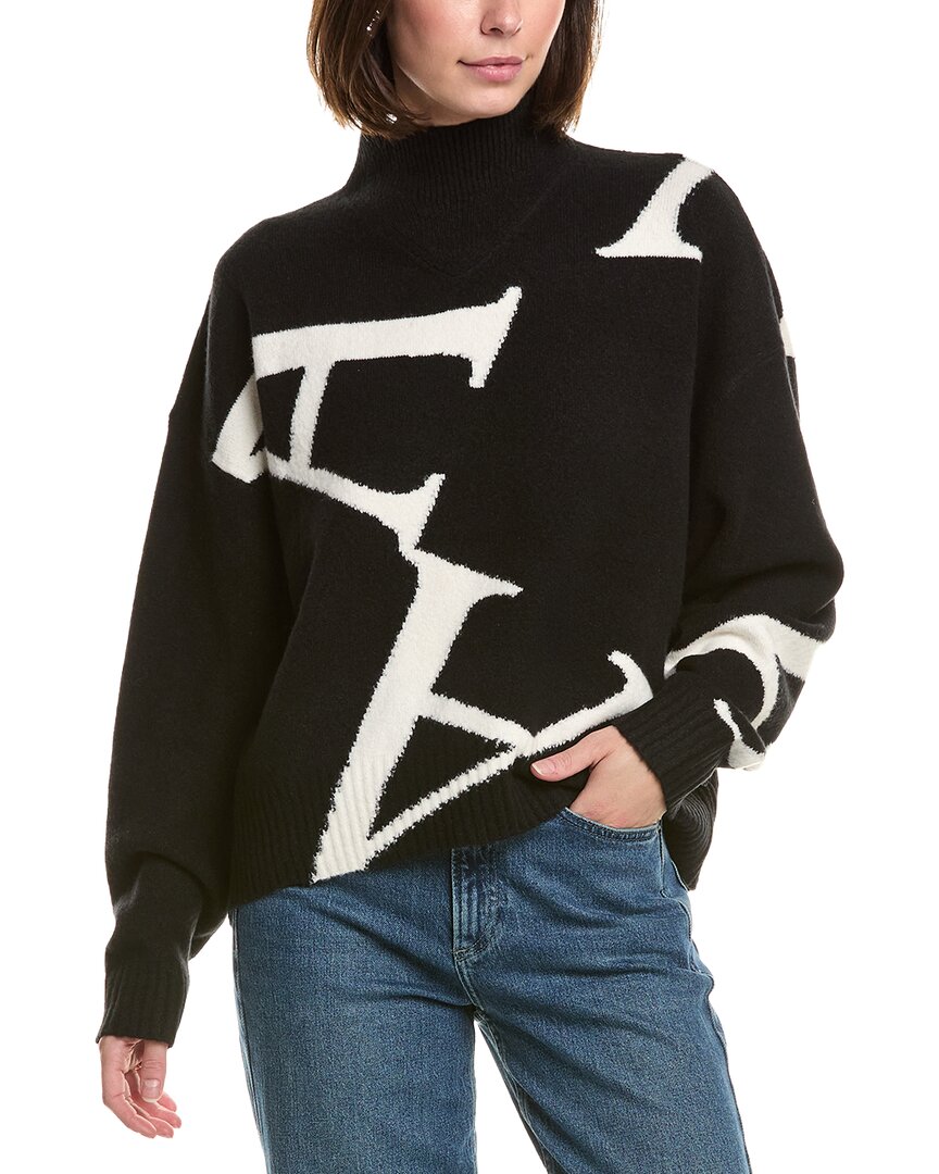 Allsaints Star Wool-blend Sweater In Black