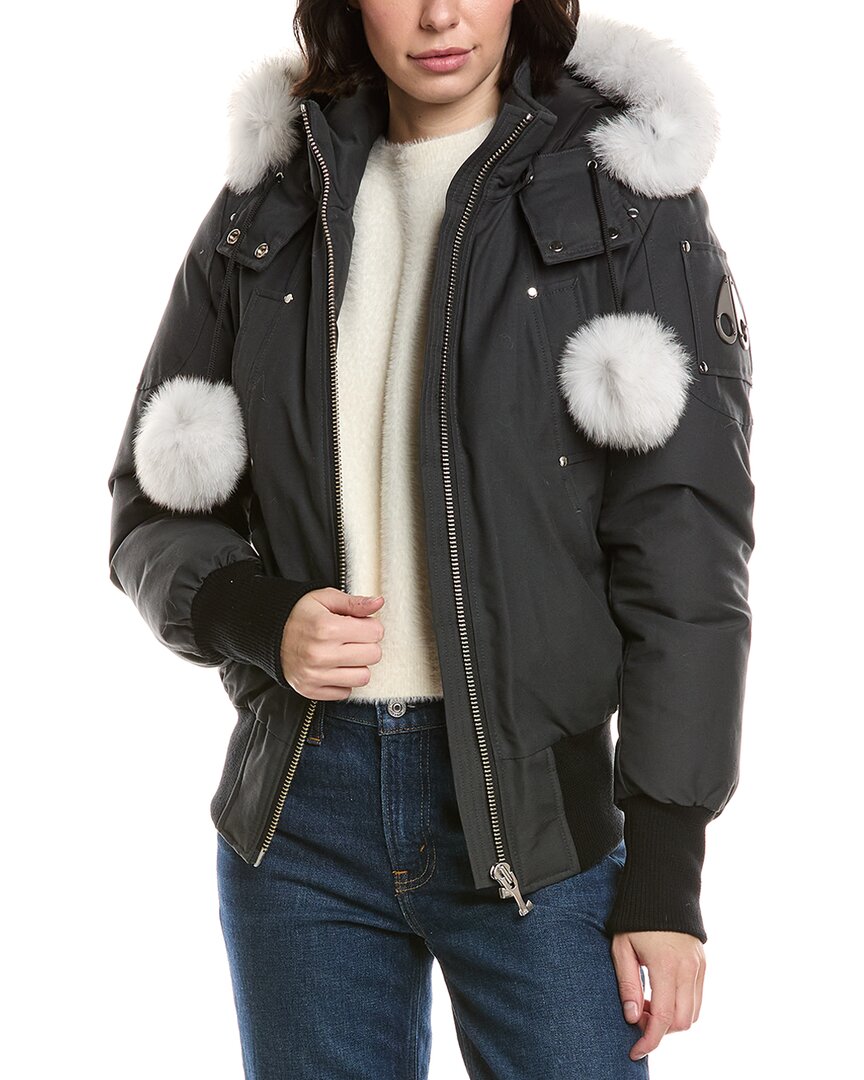 Moose Knuckles Original Debbie Bomber Jacket In Gray